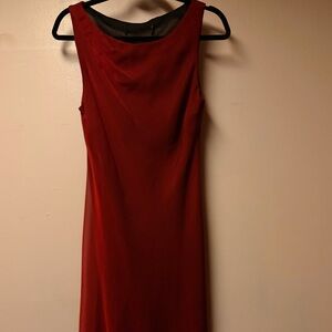 Elegant Red Asymmetrical Slip Dress
